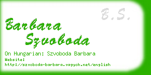 barbara szvoboda business card